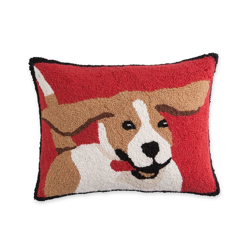 christmas beagle pillow